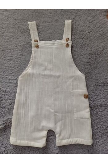 Butik Unisex Cotton Oversize Baby and Kids Jumpsuit - Adjustable Straps and Button Detail