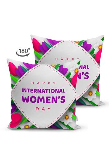 Realhomes Спеціальний дизайн Women' Day Квітковий візерунок Цифровий принт Сучасна замшева подушка Чохол для подушки