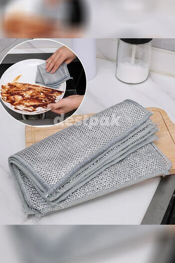 Destpak 3 قطع من قماش تيفلون وسلك سيراميك مزدوج الطبقات - طبق مقاوم للخدش (20 × 20)