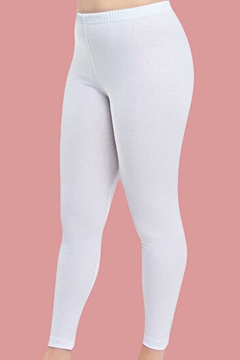 Tutku Women's White 2 Pack Lycra Cotton Long Tights