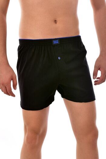 Tutku Black Buttoned Plain Men's Boxers