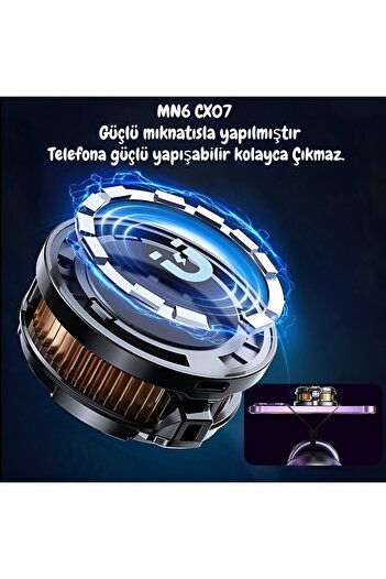 bilteknik Memo Cx-07 Mandallı Telefon Soğutucu Fan Aliminyum Manyetik Destekli Soğutucu Radiator