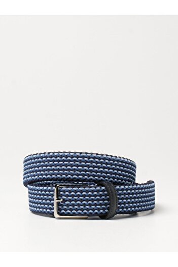 PAUL&SHARK Men's Dark Blue Belt with Logo Buckle and Adjustable Strap21416004-013