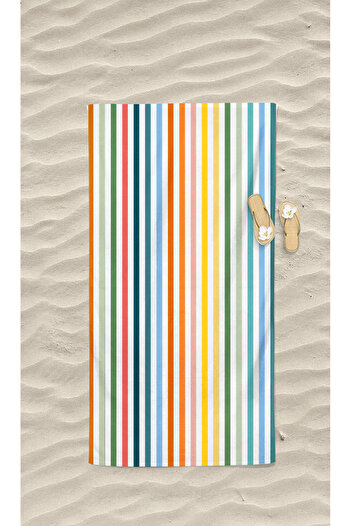 YORKADESIGN Colorful Striped Patterned Printed Beach Sea Towel