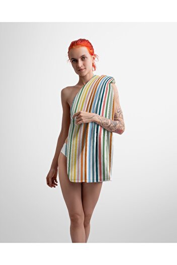 YORKADESIGN Colorful Striped Patterned Printed Beach Sea Towel
