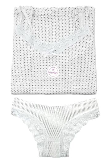 DONLİZZA White, Polka Dot Lace Bikini Suit
