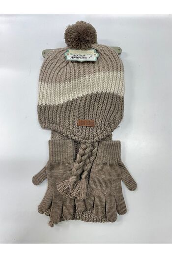 mercantoptan 3-7 Years Old 3-Piece Children's Scarf Beanie Gloves Set