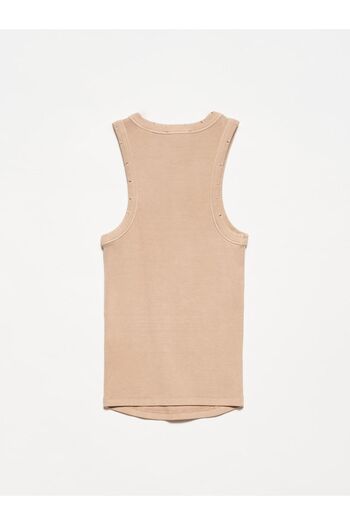 Dilvin 20652 Antique Sleeveless Top-Beige