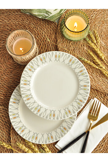 M'art Home 19 cm Wide Sipahi Fish Porcelain 2-Piece Cake Plate