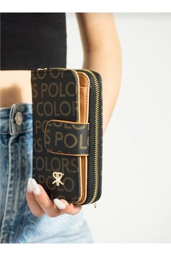 Polo Of Colors Women's Black Tababozuk Wallet with Money and Card Compartment