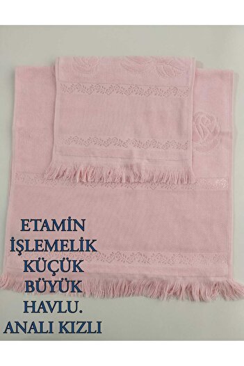 HMZ FiestA Мама і донька Etamın з вишивкою Маленький великий рушник - з бахромою (50x90,30x50)