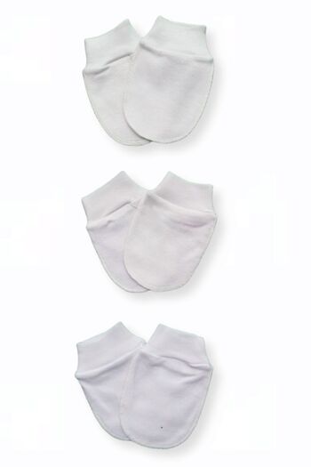 Miniworld 3-Piece Newborn Baby Gloves (100% Cotton)