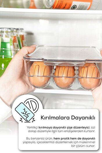 Vienev 15 Pack Shatter-Resistant Egg Holder - Compartment Egg Storage Box