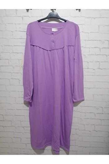 anne moda ankara Monochrome Summer Long Sleeve Cotton Thin Nightgown