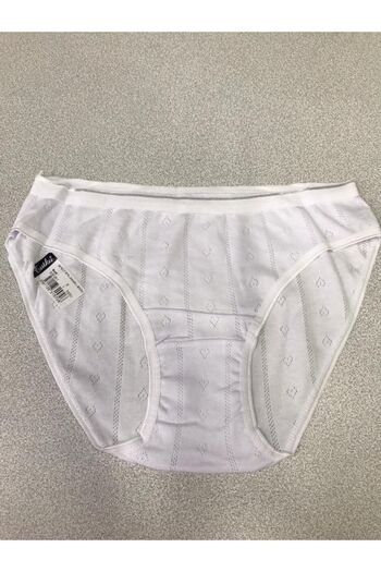 Tutku Pack of 12 Women's Jacquard Patterned Bikini Panties White
