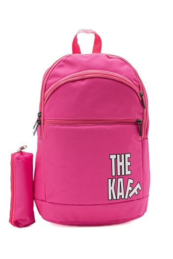 KAFF 00511-Pink 4-Compartment Laptop Functional School Backpack with Pen Holder and for Sports Travel