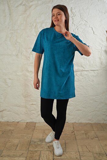 LİVE SPORT Γυναικείο τουνίκ Oversize με μοτίβο γραβάτας που πλένεται με οξύ