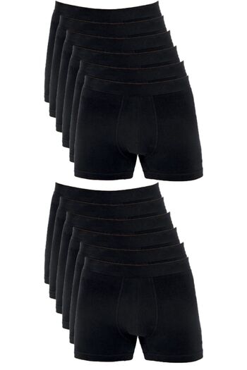 Bluence Men's Cotton Lycra Flexible Black Boxers 12 Pieces