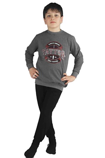 Bluence Men's Waiter Printed Anthracite Cotton Tracksuit Set