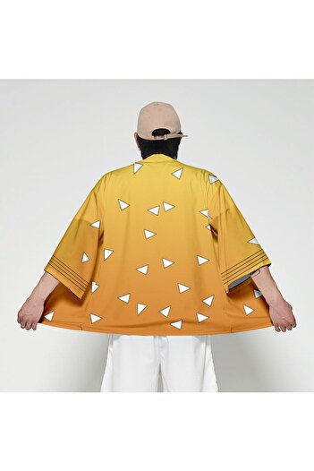 Köstebek Demon Slayer Kimetsu No Yaiba Zenitsu Unisex Kimono - Anime Design