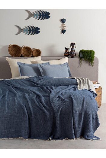 MYLASA HOME Double Face Planets 4 Layer Muslin Bedspread Double 220X240Cm