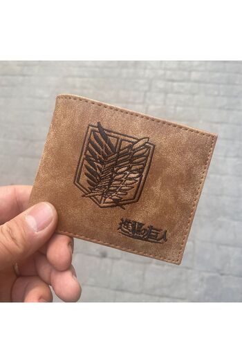 Köstebek Attack On Titan Suede Brown Wallet