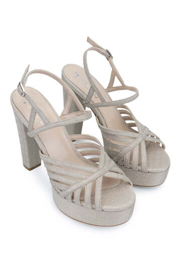 Tamer Tanca Women's - Vegan Gold Color Heeled Sandals