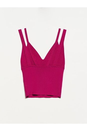 Dilvin 10335 Double Strap Knitwear Undershirt-raspberry