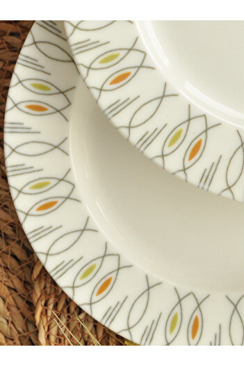 M'art Home 19 cm Wide Sipahi Fish Porcelain 2-Piece Cake Plate