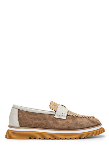 Tamer Tanca Γυναικεία Loafer από γνήσιο δέρμα - Παπούτσια Tobacco Suede