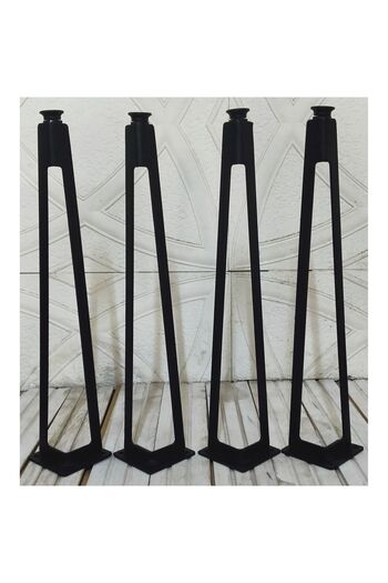 AS DESİGN 4-Piece Decorative Metal Hairpin Coffee Table Legs (44 cm Height)