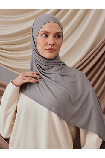 Femple Modest Ασημί Χρώμα Πρακτικό Μπαμπού Κορδόνι Hijab - 180x70 cm