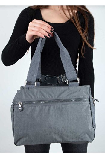 MEGA ÇANTA Women's Gray Waterproof Kipling Handle Crossbody Bag