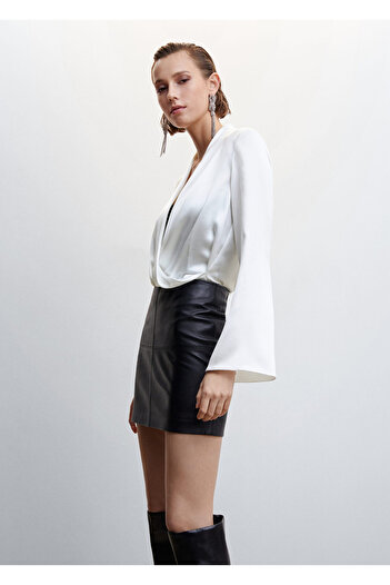 MANGO Woman Off White Γυναικείο Μπουστάκι 37049070