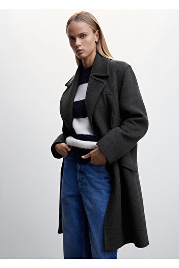 MANGO Woman Gray Women's Coat37059079