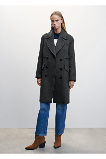 MANGO Woman Gray Women's Coat37059079
