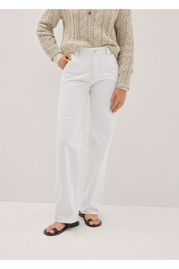 MANGO 47068256   Model White Women's Trousers