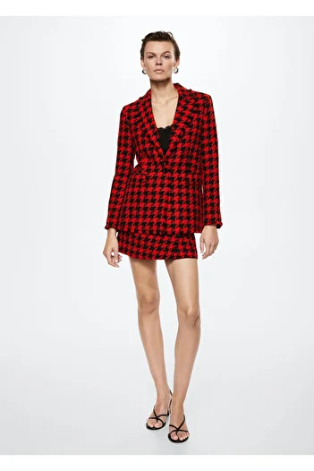 MANGO Woman Women's Red Blazer Jacket - 37066316