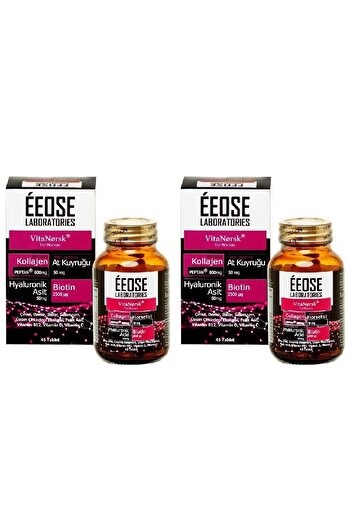 Eeose Collagen Tablet - Hyaluronic Acid, Horsetail, Biotin and Vitamin C 45 Tablets x 2 Pieces