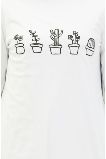 sefamerve White Printed Tunic 6001-03