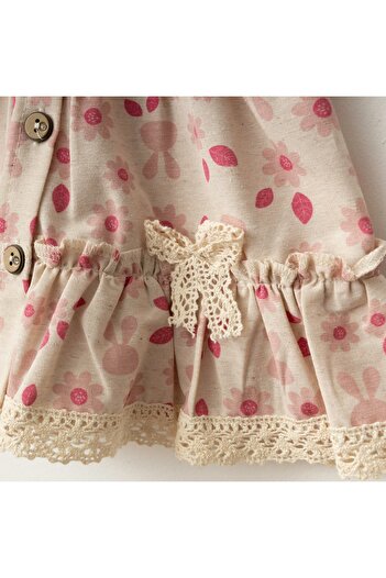 For My Baby Fou Baby Floral Printed Buttoned Dress