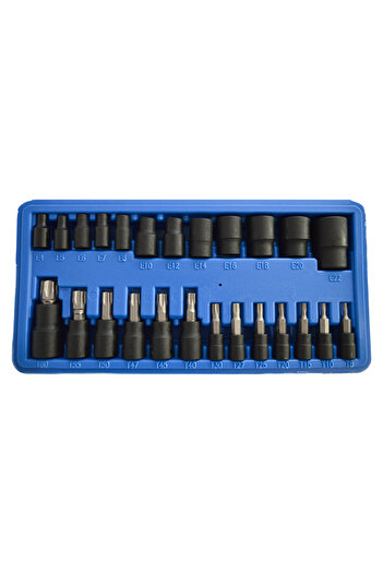 BRIO Torx (TORK) Lokma Seti 1/2 1/4 3/8 25 Parça T8-t60 / E4 - E22