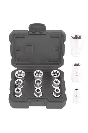 BRIO Socket Set Torx (TORQUE) Female 1/2 9 Pieces (E10-E24)