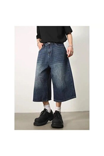 Karakedi Dark Navy Bermuda Denim Shorts - Comfortable and Stylish Design