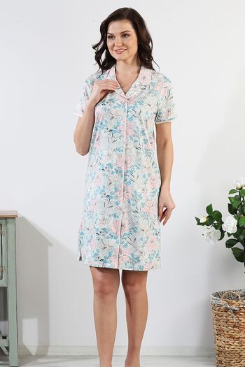 Bella Linda Rochie de noapte pentru femei cu nasturi din bumbac