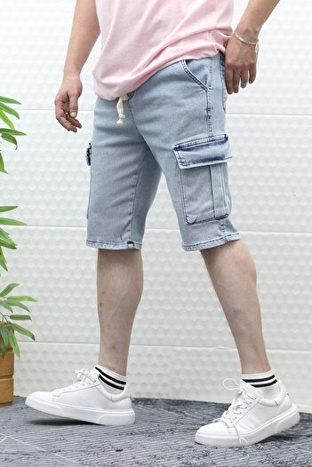 WAFRA Men's Denim Shorts - With Cargo Pocket and Pocket