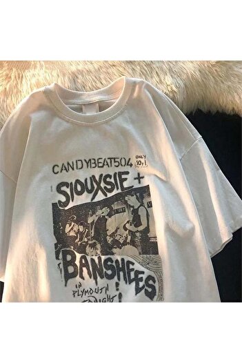 Köstebek Candy Beat Siouxsie White Unisex T-shirt