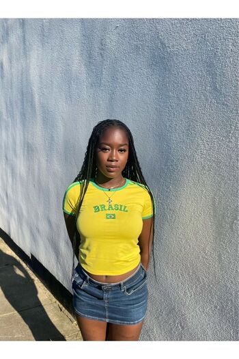 Köstebek Yellow with Green Stripe Brasil Short Sleeve Half Tshirt
