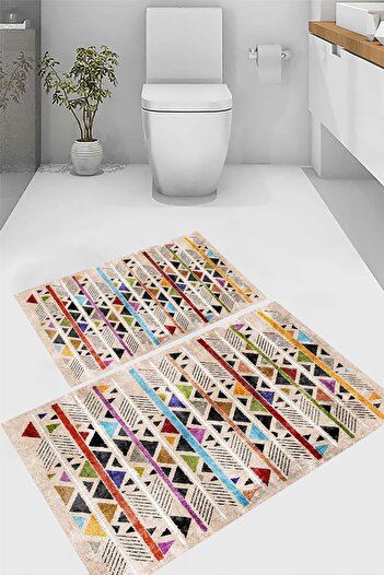 eco concept Digital Printed Straw Patterned Door Mat - Nordic Door Mat, Non-Slip Base Door Mat, Bathroom Set, Washable