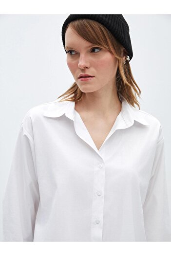 LC Waikiki LCW Vision Poplin Oversize Women's Shirt - Solid Long Sleeve